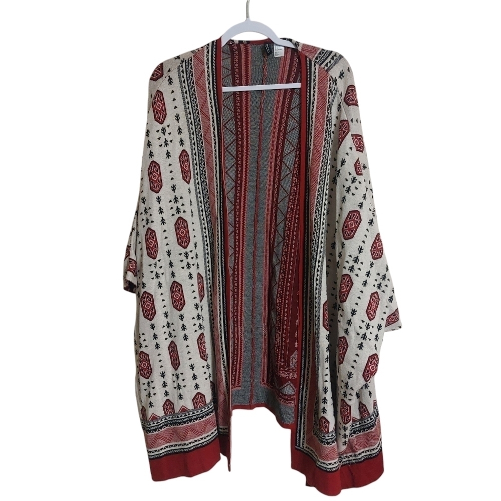 Divided Long Sleeve Cardigan Wrap- size L
